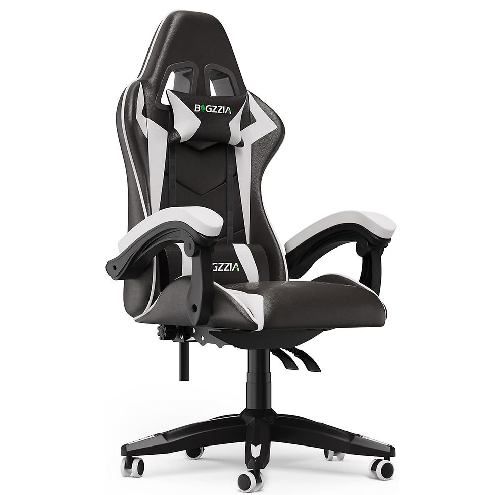 Thumbnail: Ergonomic Gaming Chair Gamer Chairs with Lumbar Cushion + Headrest, Height-Adjus