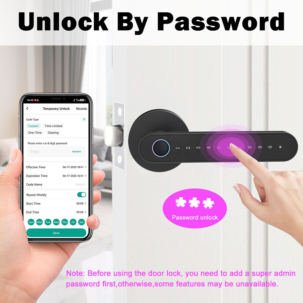 Thumbnail: Tuya Smart Door Lock Buletooth Security Protection Digital Electronic Lock With