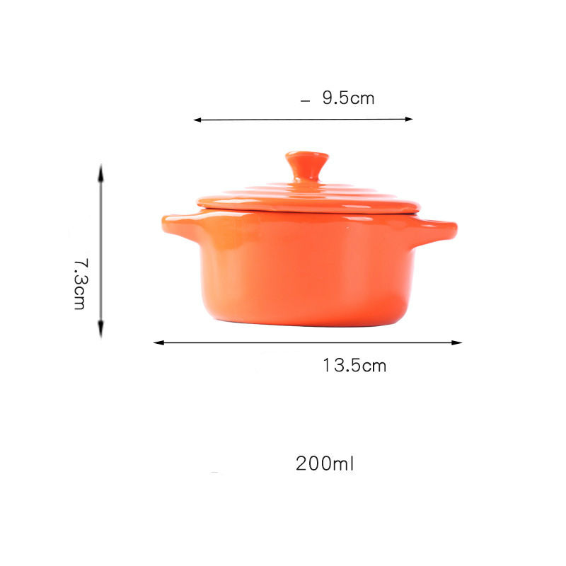 Thumbnail: Hot Mini Ceramic Soup Stock Pot With Cover Kids Children Stew Egg Bowl Lid Sauce