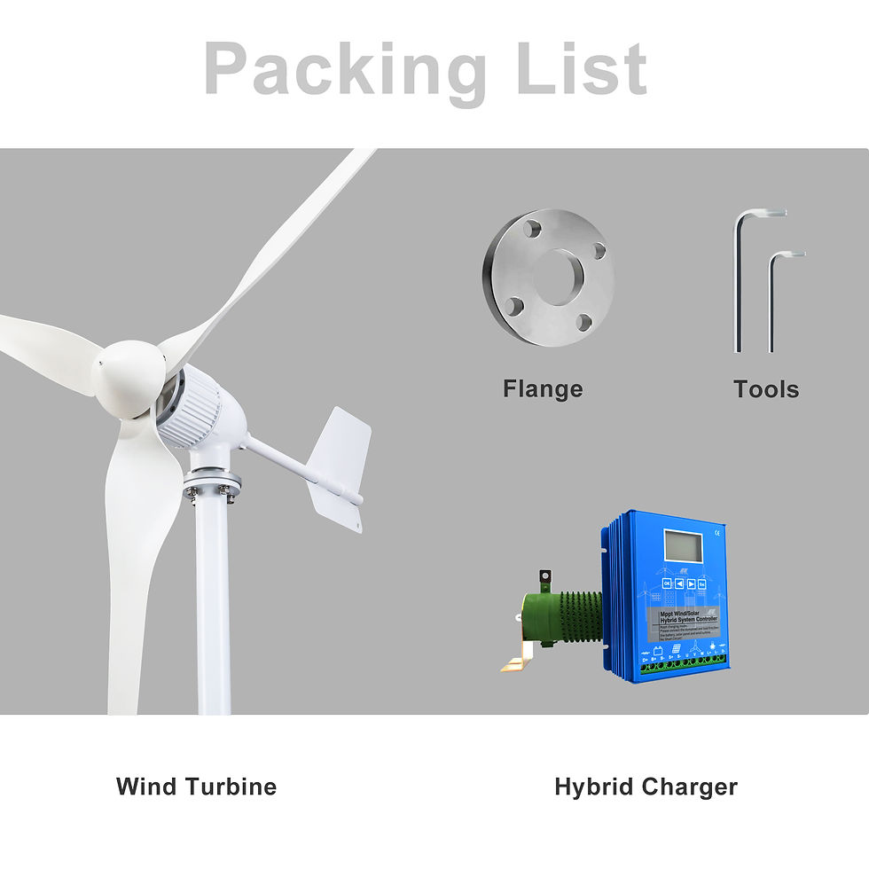 Thumbnail: 6KW Max Wind Turbine 3 Blades 12V 24v 48v High Efficiency Power Output Turbine W