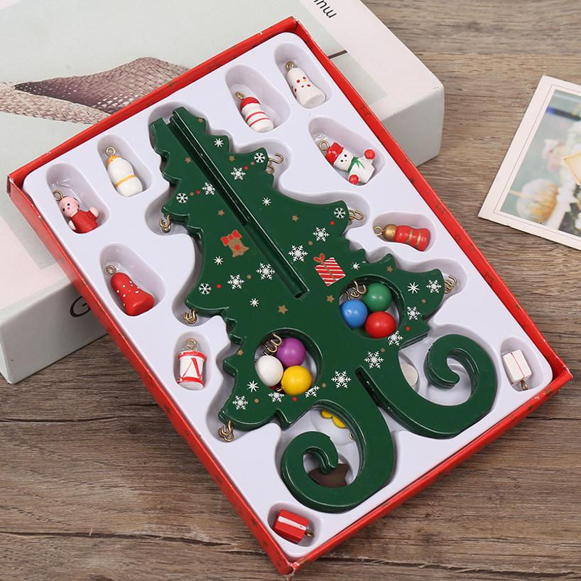 Thumbnail: 1 Pcs Christmas Decorations Creative Wooden Christmas Tree Ornament Home Desktop