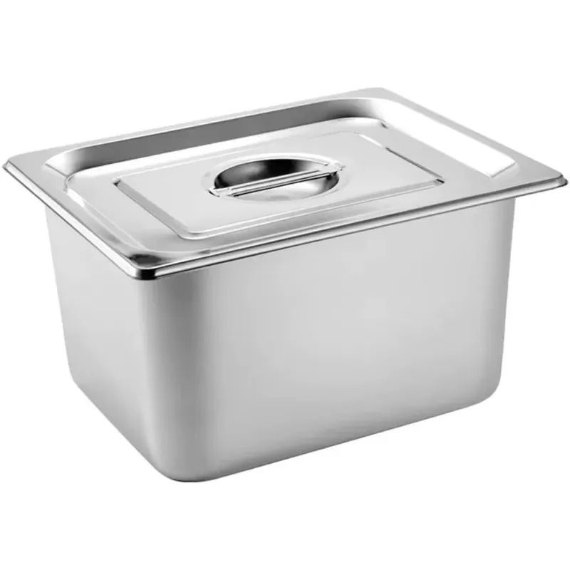 Thumbnail: Food Buffet Basin Plates Stainless Steel Square Pots Tray Dishes Pans Rectangle