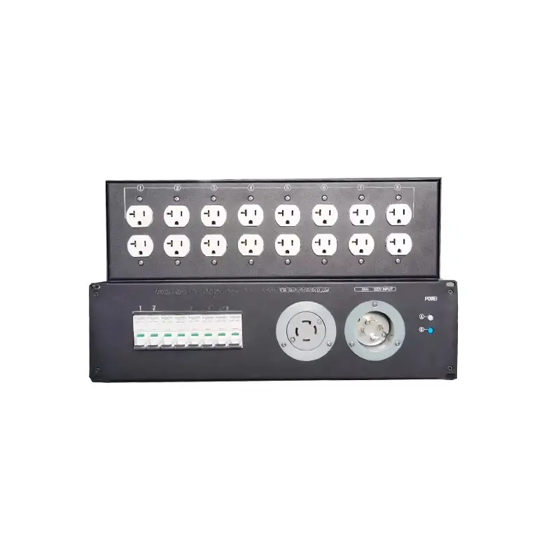 Thumbnail: 19 Inch 3U Rack Mount Power Distribution Metal Box with Voltmeter Single Phase D