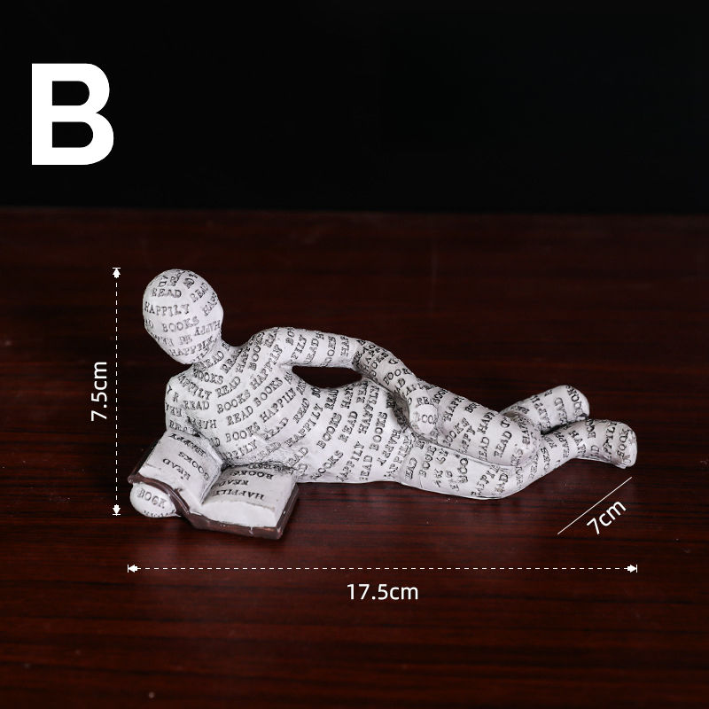 Thumbnail: Creative Bookshelf Decorative Crafts Resin Reader Decoration Home Study Decorati