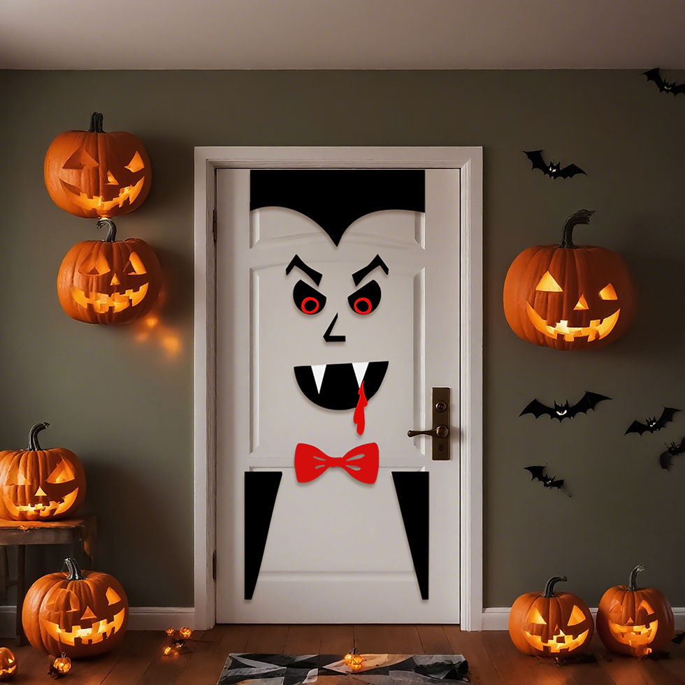 Thumbnail: Halloween decorations room door stickers window decor skeleton hand pumpkin DIY