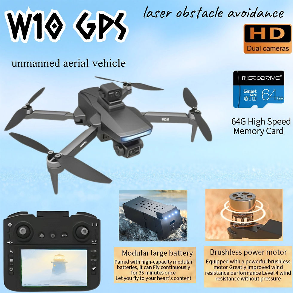Thumbnail: Drone W10 with 4.5 Inch Screen 3-Axis Anti-shake Gimbal Drones 4K Aerial Brushle