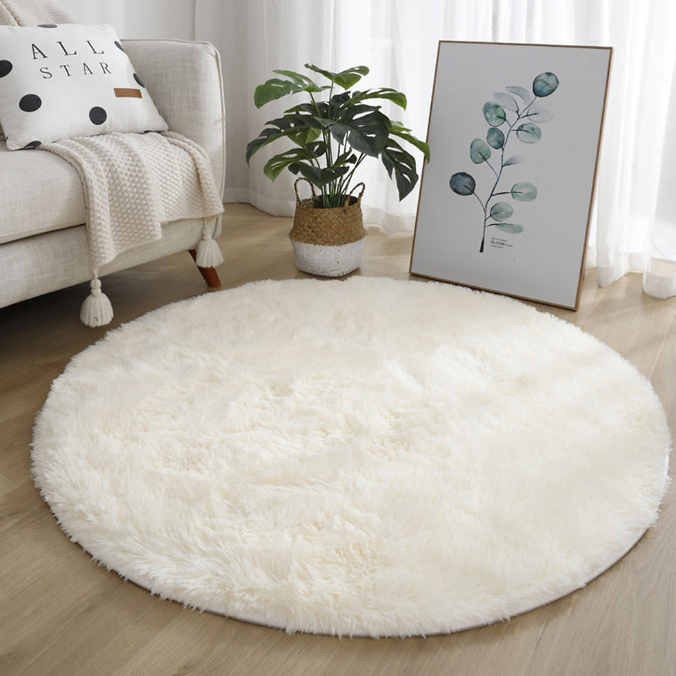 Thumbnail: Anti-Slip Rugs Large Shaggy Rug 60/80/100cm Super Soft Round Mat Living Room Bed