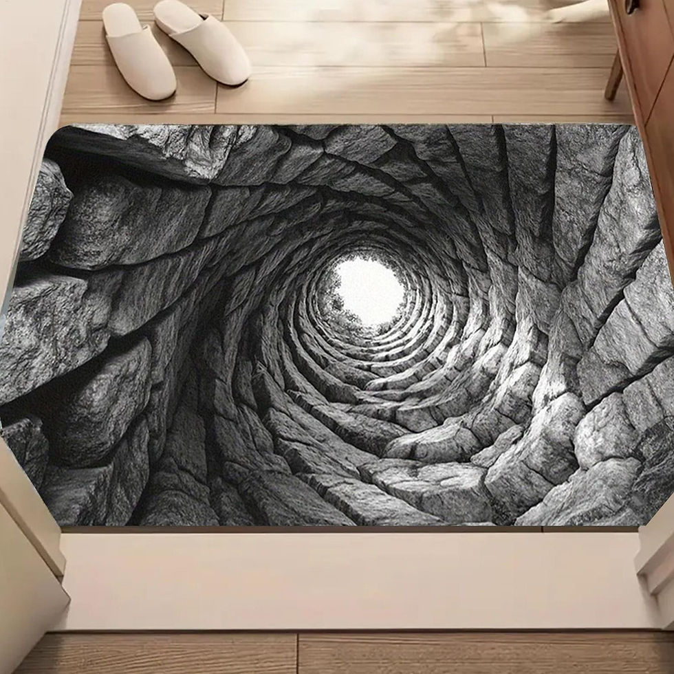 Thumbnail: 3D Floor Mats Optical Illusion Abyss Brick Stone Trap Illusion Non-Slip Absorben