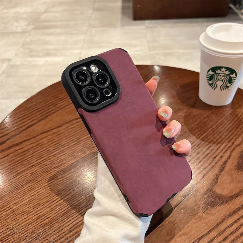 Thumbnail: Fashion Matte Leather Silicone Case For iPhone 14 Plus 12 13 Mini 11 16 15 Pro M