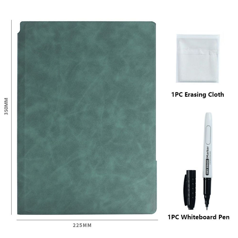 Thumbnail: Leather A4 Whiteboard Notebook Reusable With Erasing Cloth Erasable Whiteboard D