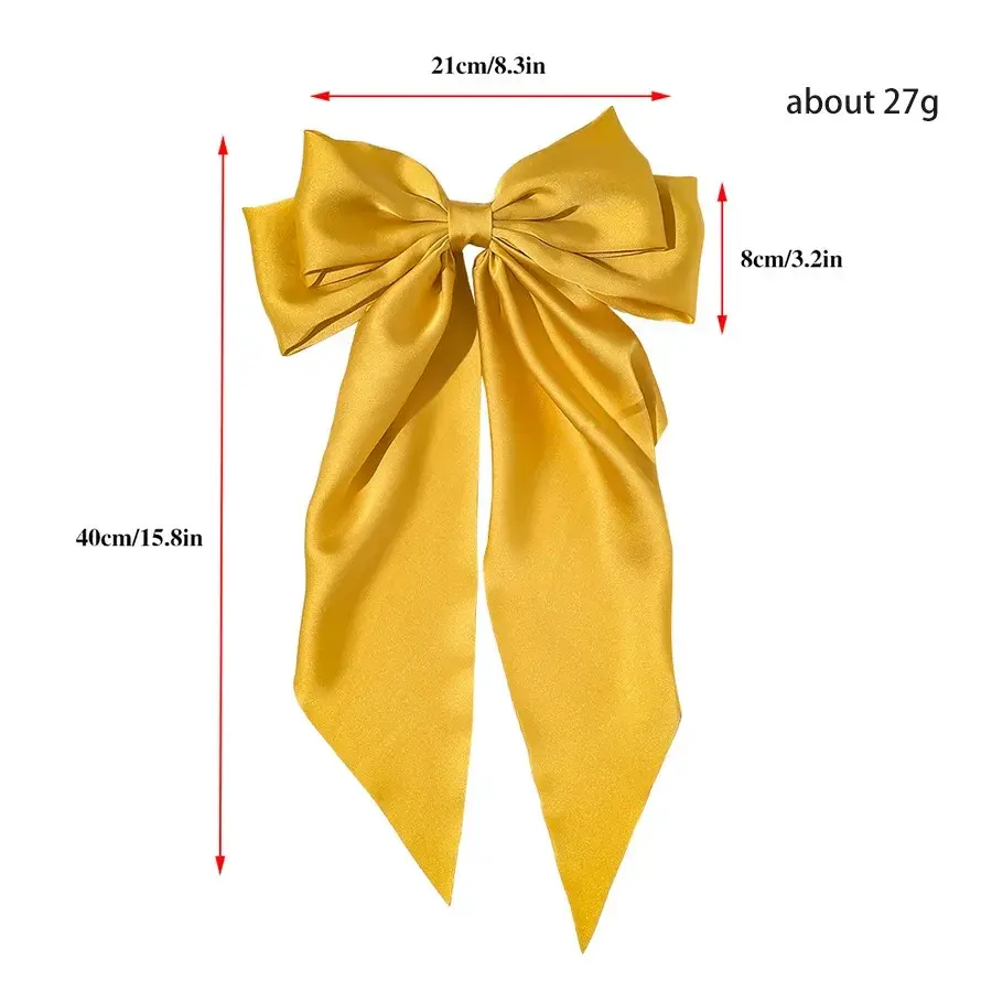 Thumbnail: 🎀 Korean Satin Big Bow Hair Clip for Women & Girls