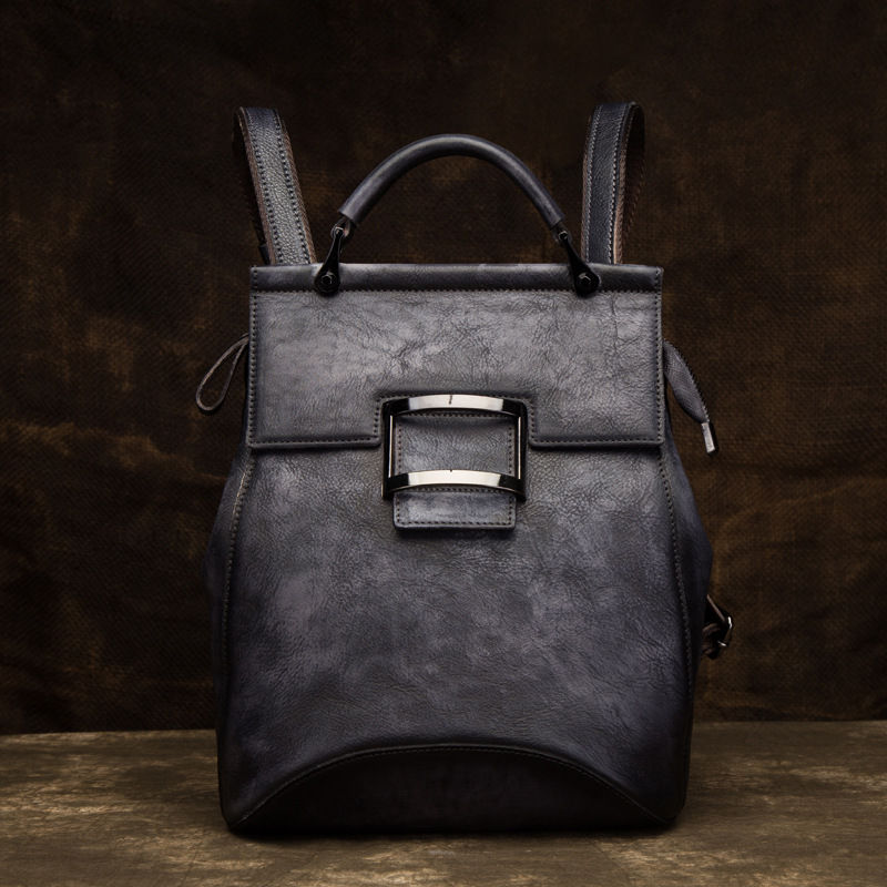 Thumbnail: Women's Bag High Quality Vintage Backpack For Women Luxury Genuine Leather Backp