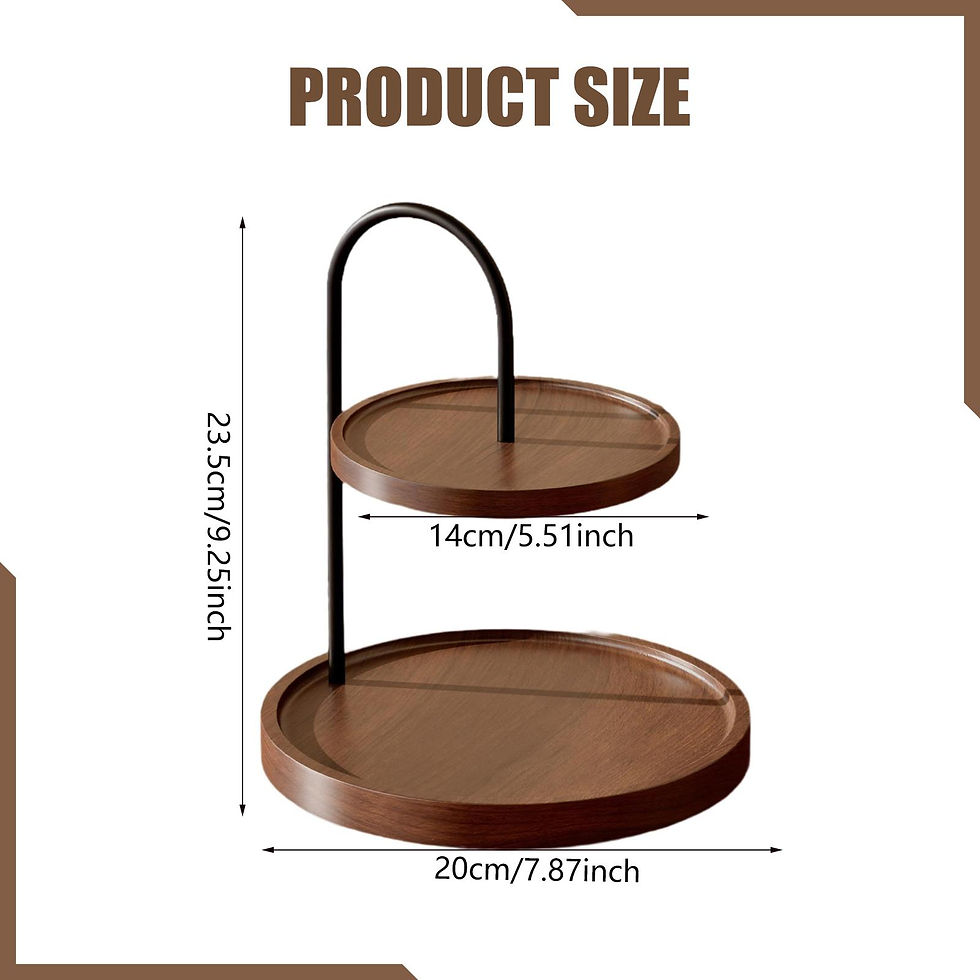 Thumbnail: Tiered Party Platter Modern Kitchen Organizer Wood 2 Tier Serving Tray Stand for