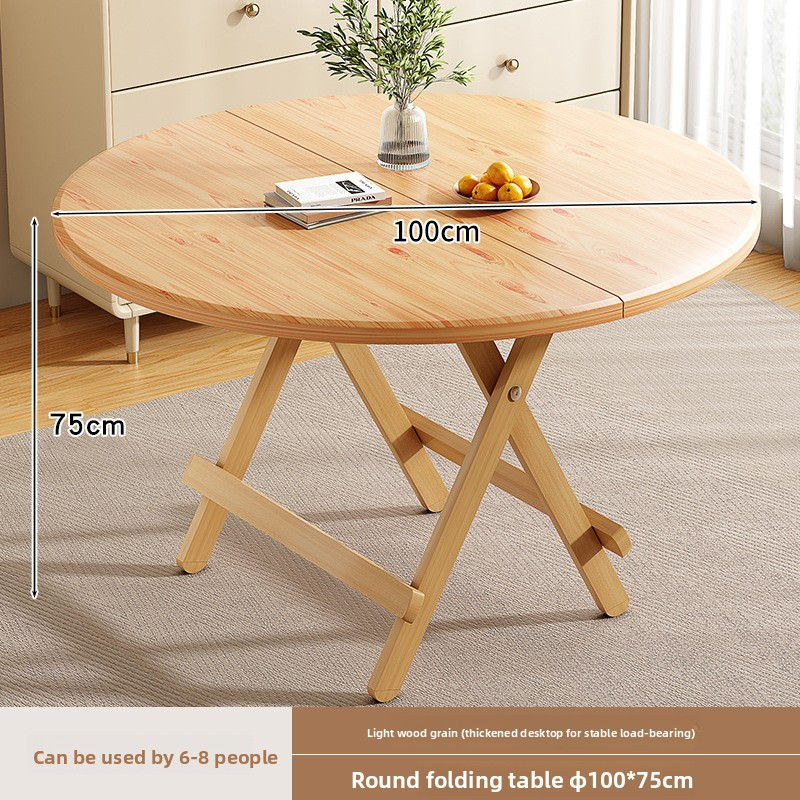 Thumbnail: Sturdy Folding Dining Table - No Assembly Needed, Strong Stable Desk for Kitchen