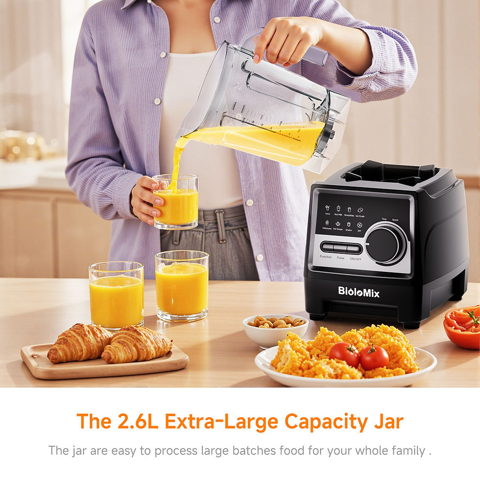 Thumbnail: BioloMix 1500W Professional Blender With 2.6L BPA Free Jar With 6 Blades, 7 Pres