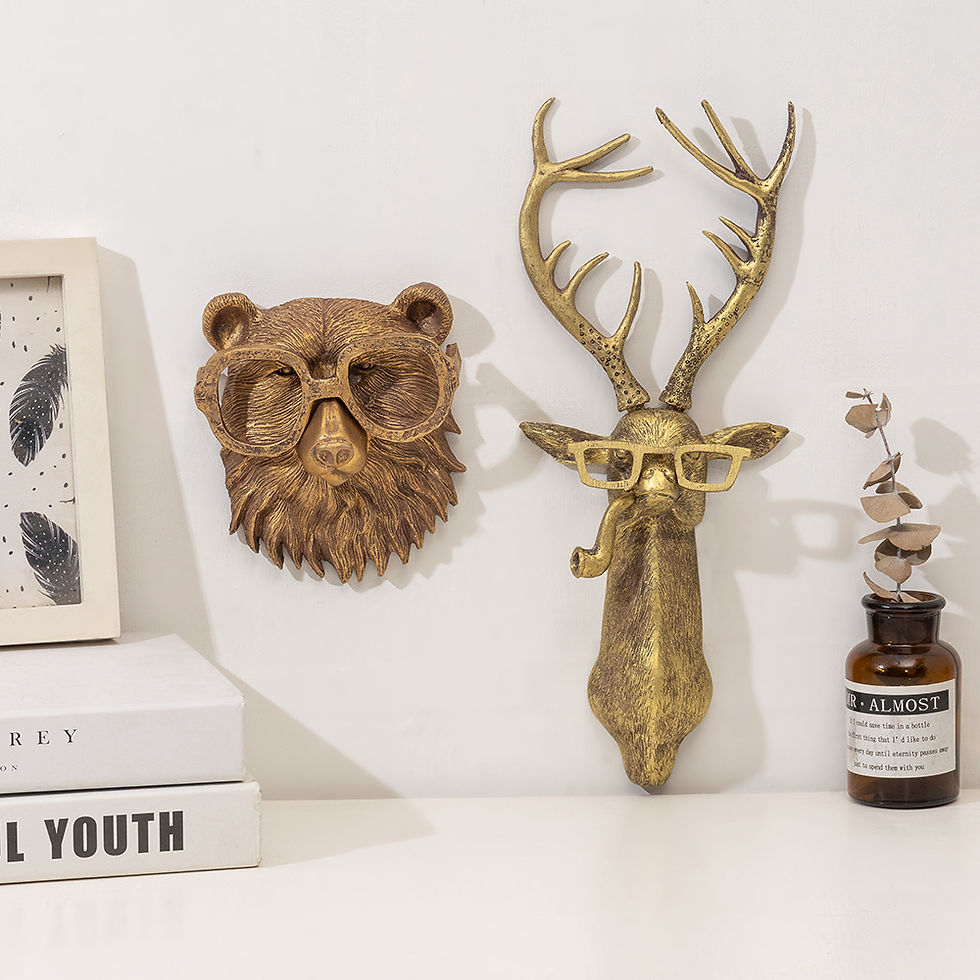 Thumbnail: Decor Wall Art Decor Deer Head Wall Hanging Home Decor Bronzed Resin Animal Hang