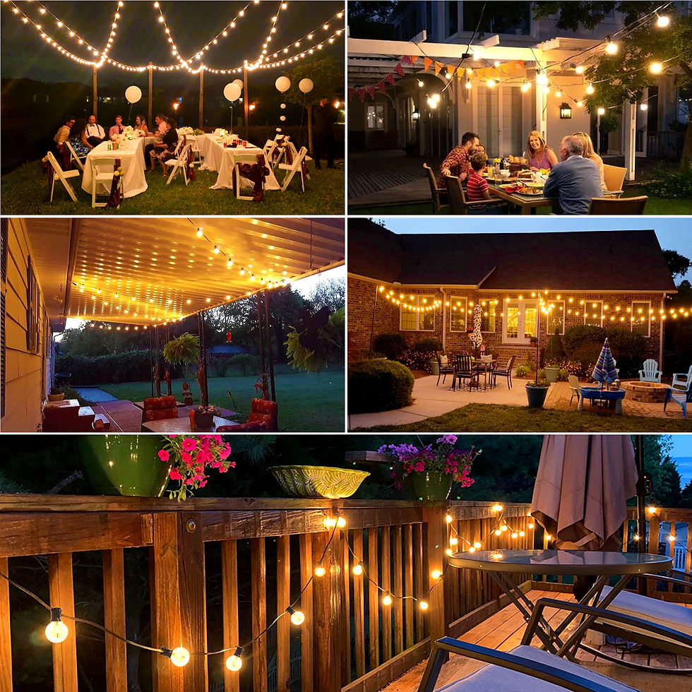 Thumbnail: Solar String Lights Outdoor G40 Patio Lights with LED Shatterproof Bulbs,Weather