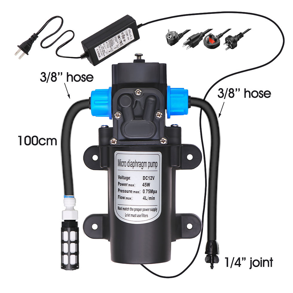 Thumbnail: 45W 60W 80W 100W Self-priming Pump w/ 110-240V Power Supply Filter Hose Kit Wate