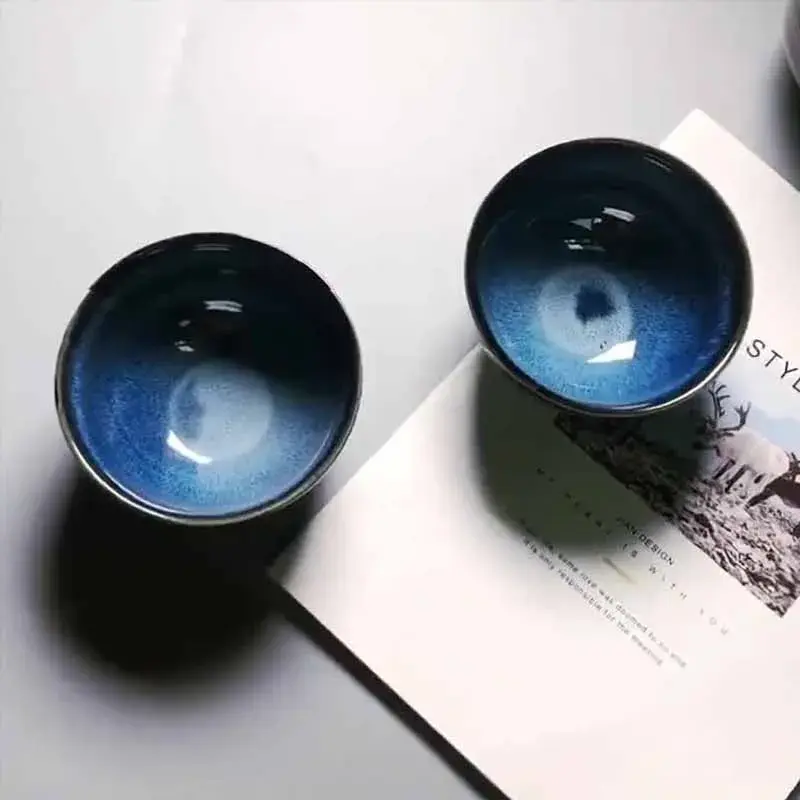 Thumbnail: 4size Tray for Decoration Blue Dishes for Serving Kiln Change Dinner Set 12 Peop