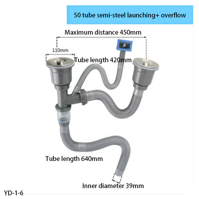 Thumbnail: Kitchen Stainless Steel Sink Sink Drainer Accessories Sink Single and Double Sin