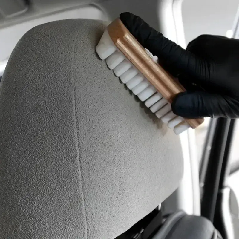 Thumbnail: Car Interior Cleaning Brush Wooden Rubber Stain Removal Leather Buckskin Suede F