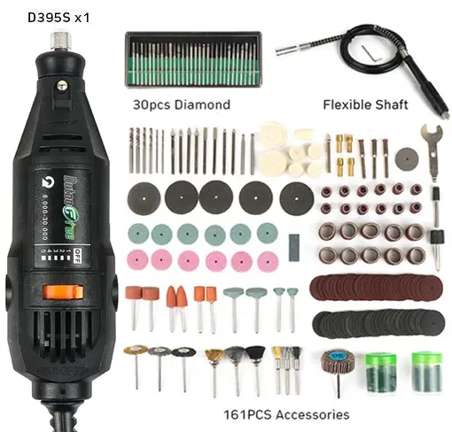 Thumbnail: 130W Power Tools Electric Mini Drill Die Grinder Engraver Polisher with Rotary T