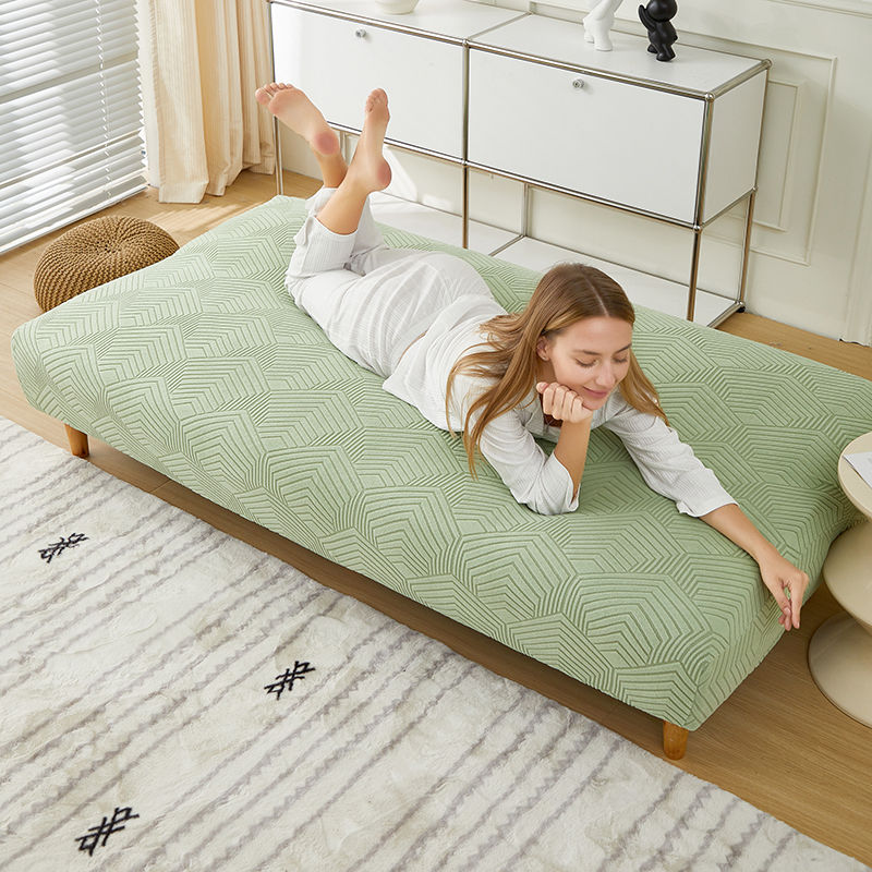 Thumbnail: Four seasons universal new solid color elastic armless sofa bed cover foldable t