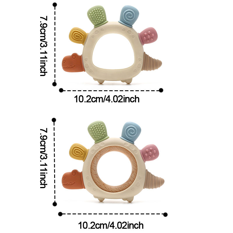 Thumbnail: Baby Dinosaur Silicone Teething Toys BPA Free Easy to Grip Infant Care Teether C