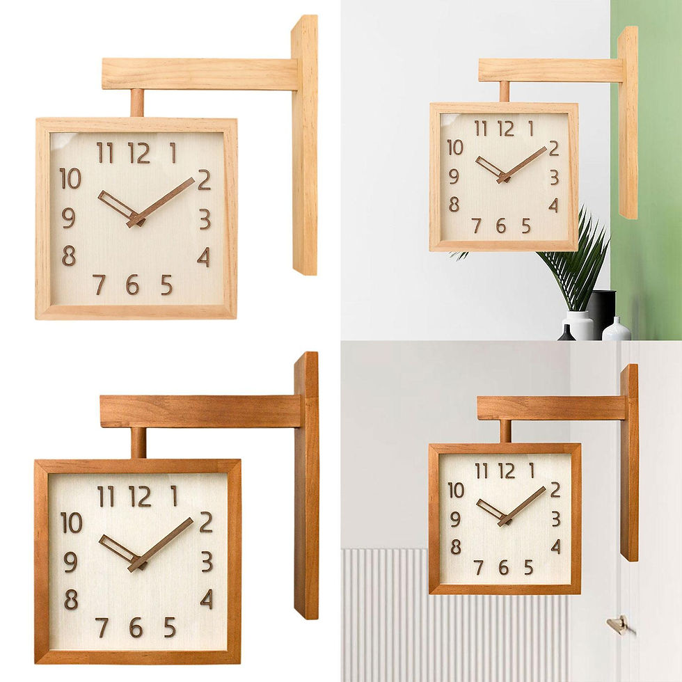 Thumbnail: Wall Clock Elegant Creative Compact Double Sided 360 Degree Rotation Home Decora