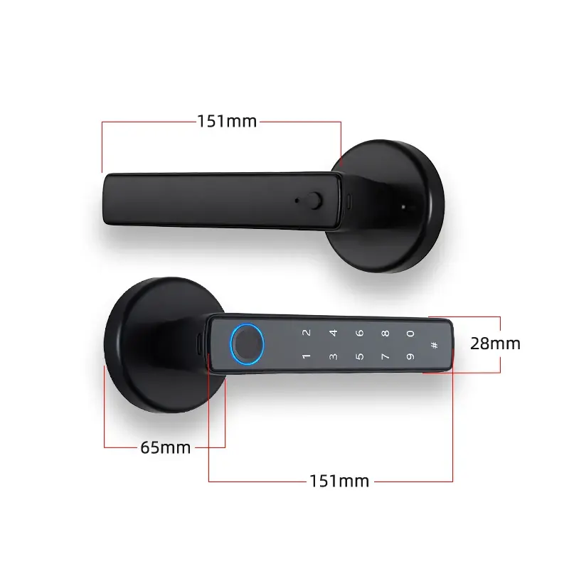 Thumbnail: Tuya Smart Fingerprint Door Lock knob Bluetooth Wireless Digital Door Lock Keyle
