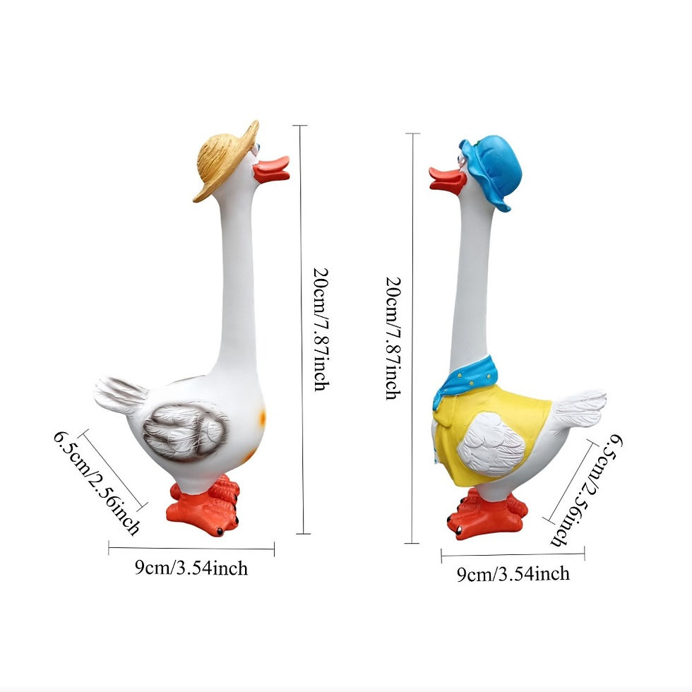Thumbnail: Holiday Decor Resin Garden Geese Sculpture Cute Funny Geese Figurine Rustic Hand