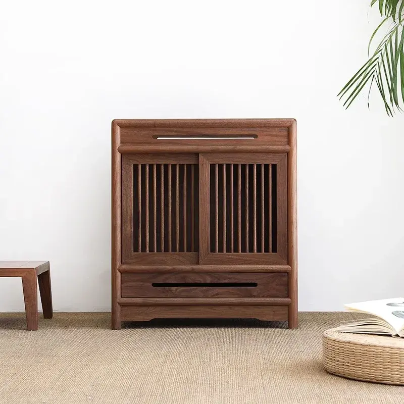 Thumbnail: Mid-Century Small Dining Room Shoe Display Cabinets Madia Wood Hall Stuff Indepe