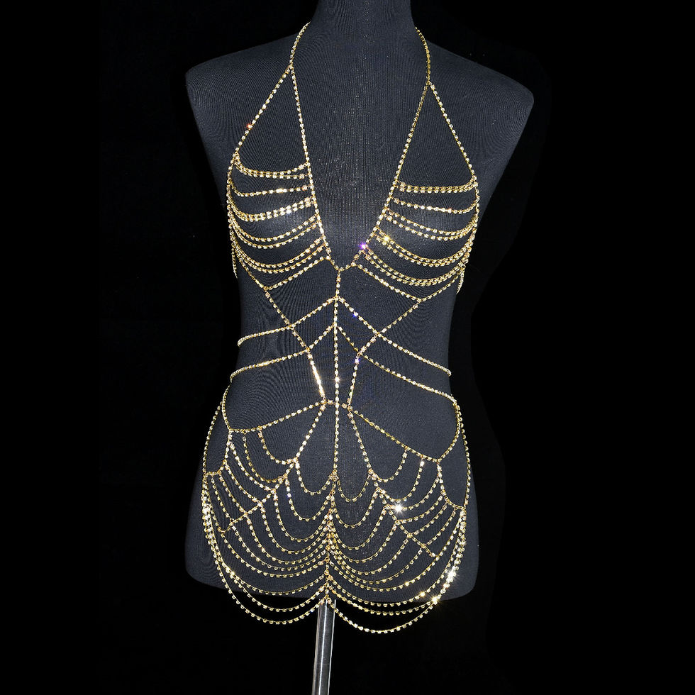 Thumbnail: Sexy Fashion Body jewelry For Woman Shiny Dress With Rhinestones Underwear Perso