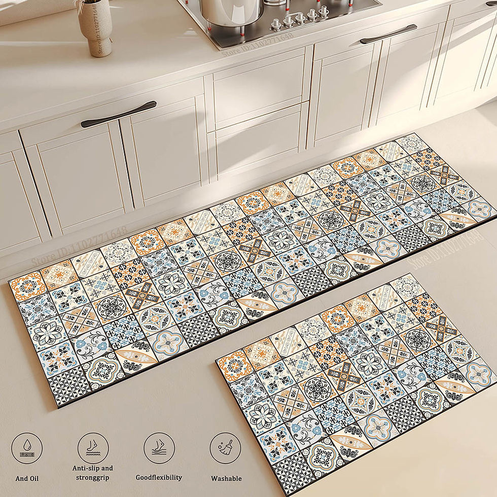 Thumbnail: Retro Kitchen Rugs Non-Slip Absorbent Bedroom Luxury Entrance Doormat Washable A