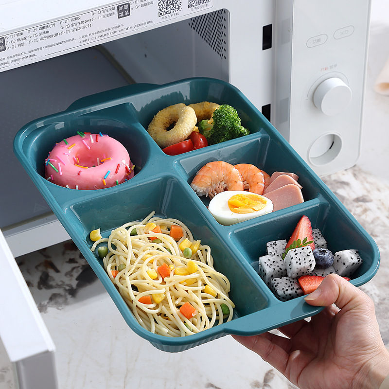 Thumbnail: Portable 5 grids Meal Box Food Grade PP Rectangular Divided Lunchbox Separating