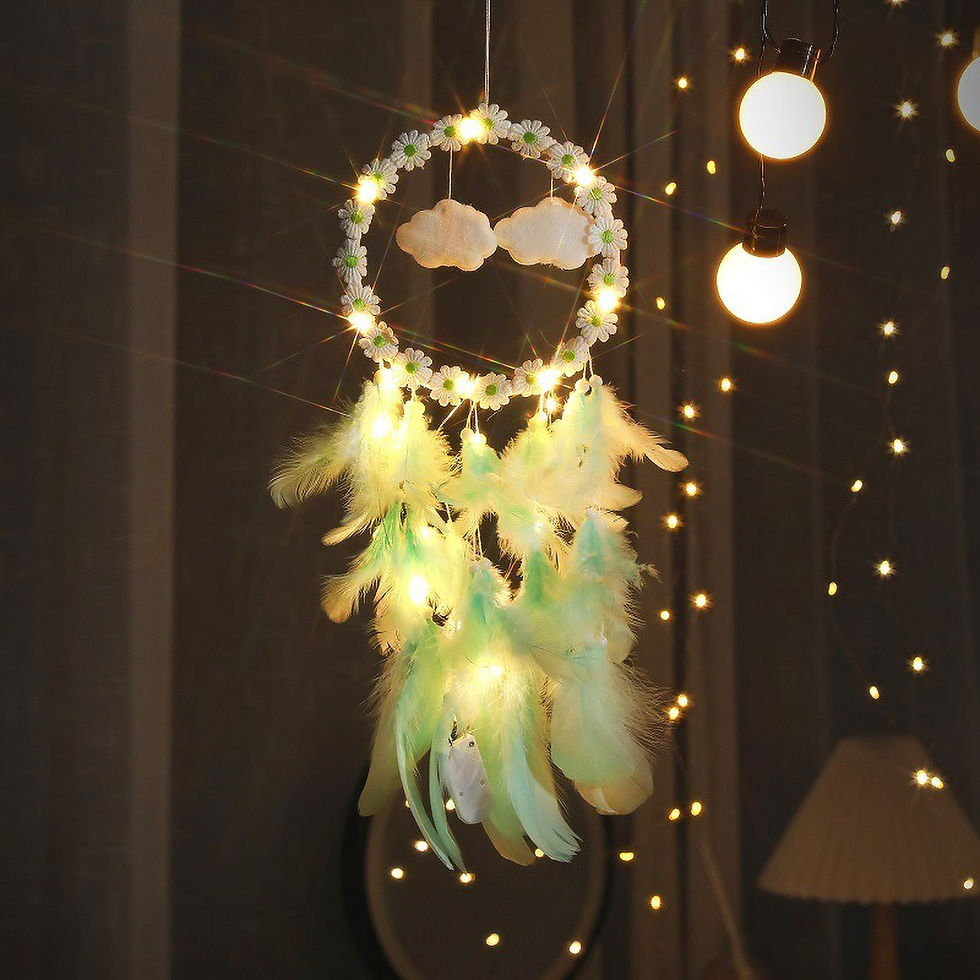 Thumbnail: Modern Dreamcatcher with Daisies - Simple Hanging Decor, Fresh Scandinavian Home