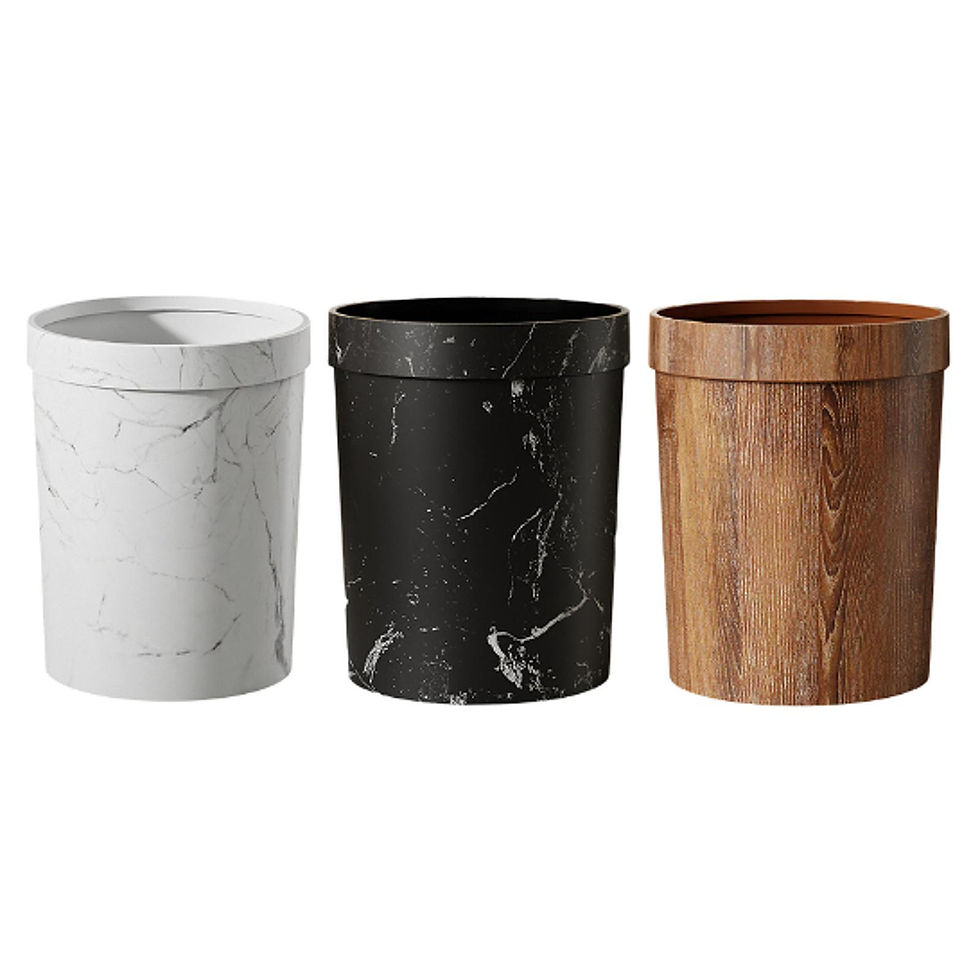 Thumbnail: Trash Bin Household Reusable Round Garbage Basket for Home Dorm Living Room