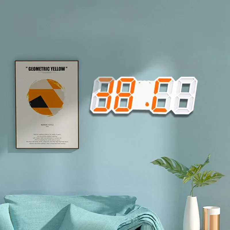 Thumbnail: Digital Decoration for Bedroom Desk Watches Led Wall Clock Living Room Alarm Mod