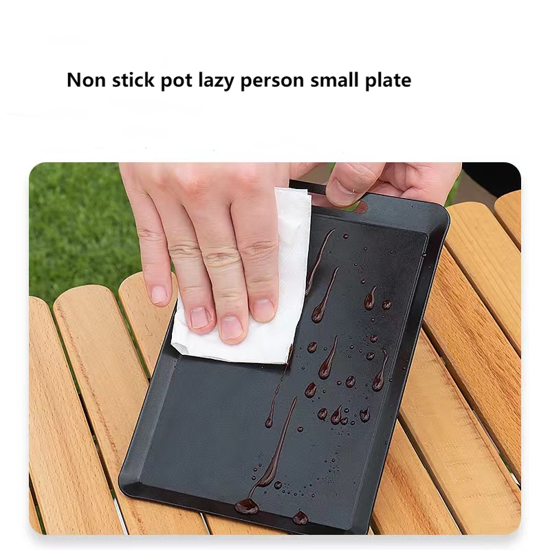 Thumbnail: Light Outdoor Square Mini Frying Pan, Foldable, Non Stick, Portable Iron Plate S