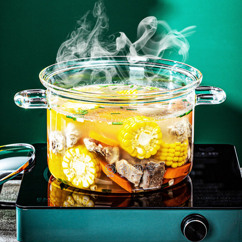 Thumbnail: High Borosilicate Glass Stew Pot High Temperature Resistant Gas Transparent Hot