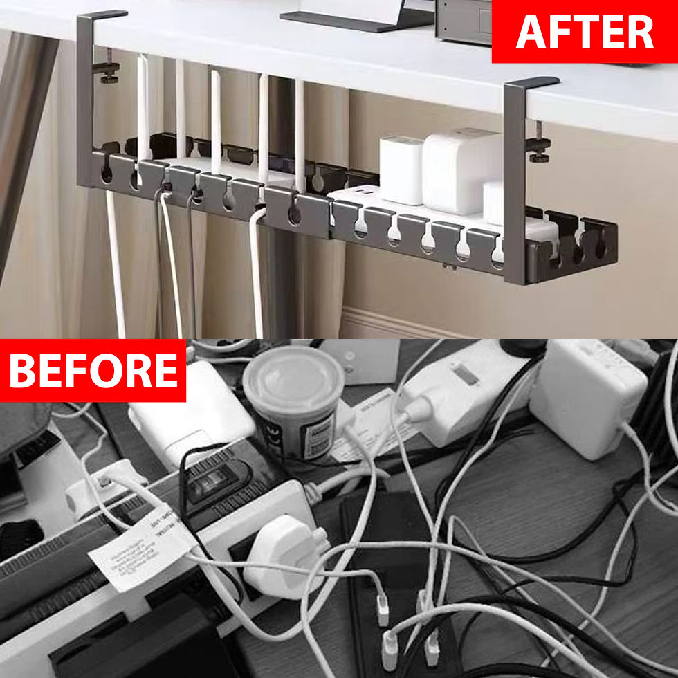 Thumbnail: Under Table Storage Rack Metal Cable Management Tray For Home Office Kitchen Des