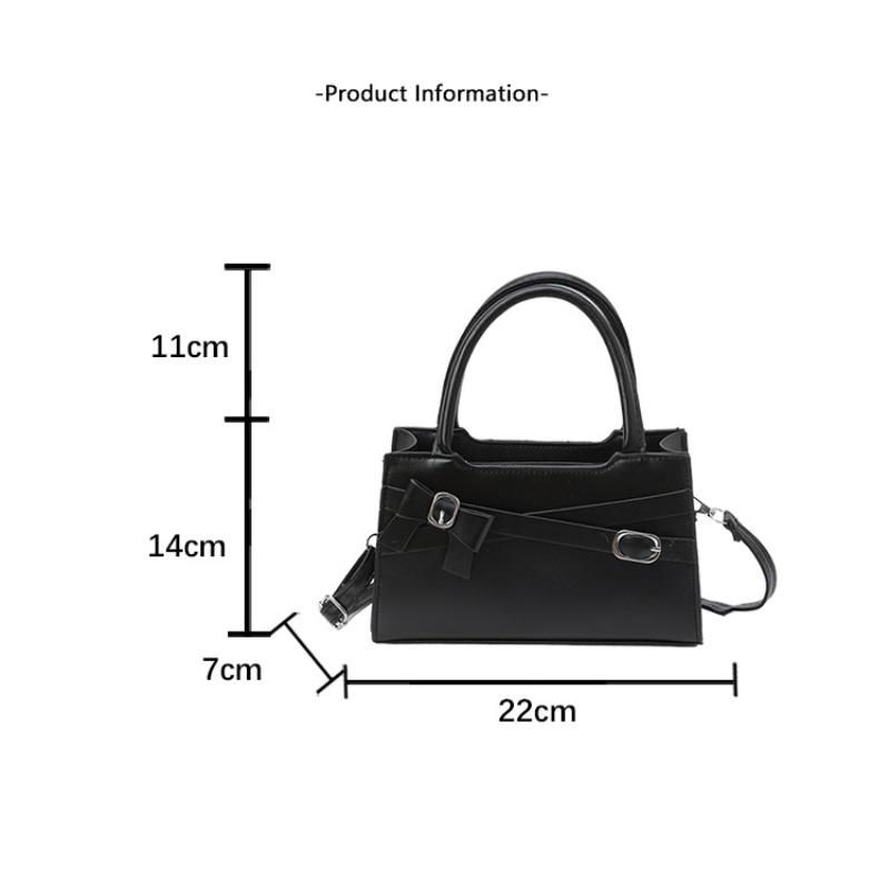 Thumbnail: Women's Large Capacity Crossbody Bag Simple Bow Design Solid Color Vintage Tote