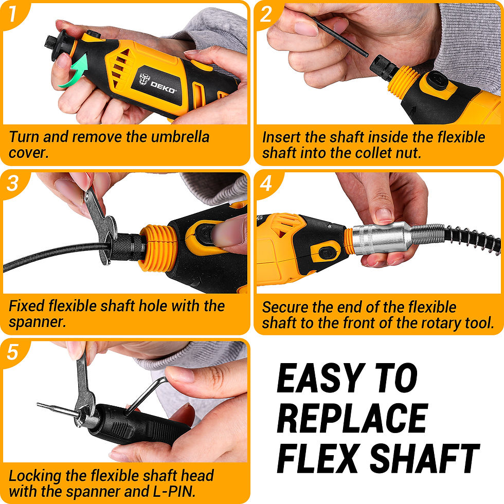 Thumbnail: DEKO Rotary Tool Kit Power Hand Rotary Tools Mini for Wood/Metal, Electric Grind