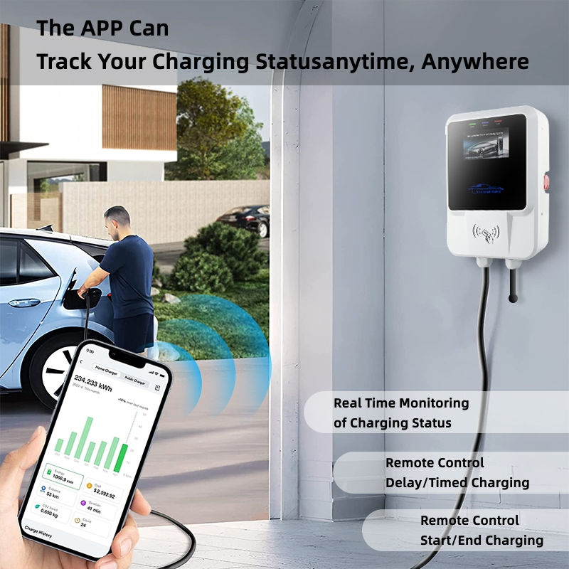 Thumbnail: EV Charging Station 7/11/22KW Electric Vehicle Car Charger 32A EVSE Wallbox Wall