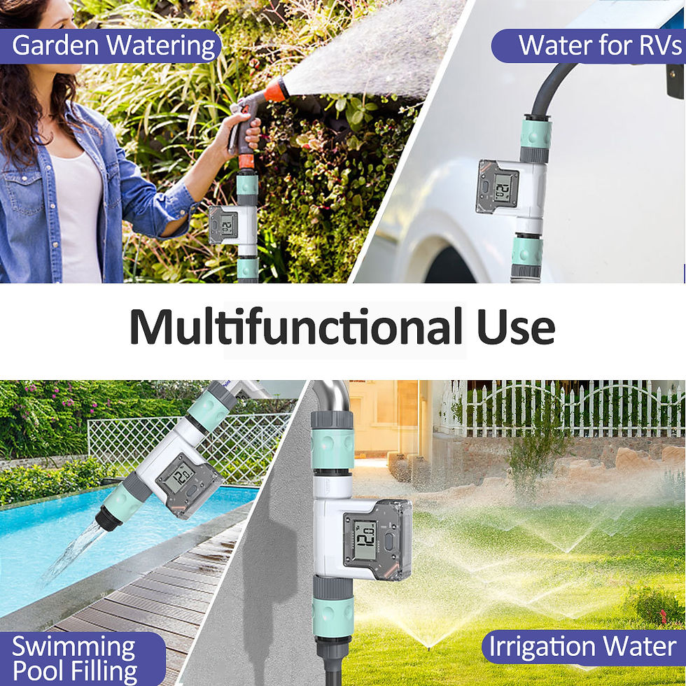 Thumbnail: WiFi Water Flow Meter for Garden Hose Smart Water Meter 4 Flow Modes Real-Time F