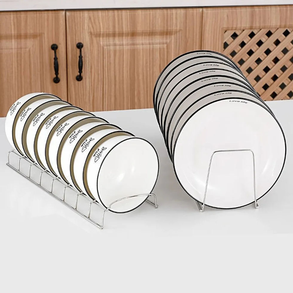 Thumbnail: Stainless Steel Dish Draining Rack Multipurpose Silver Plates Storage Rack Space