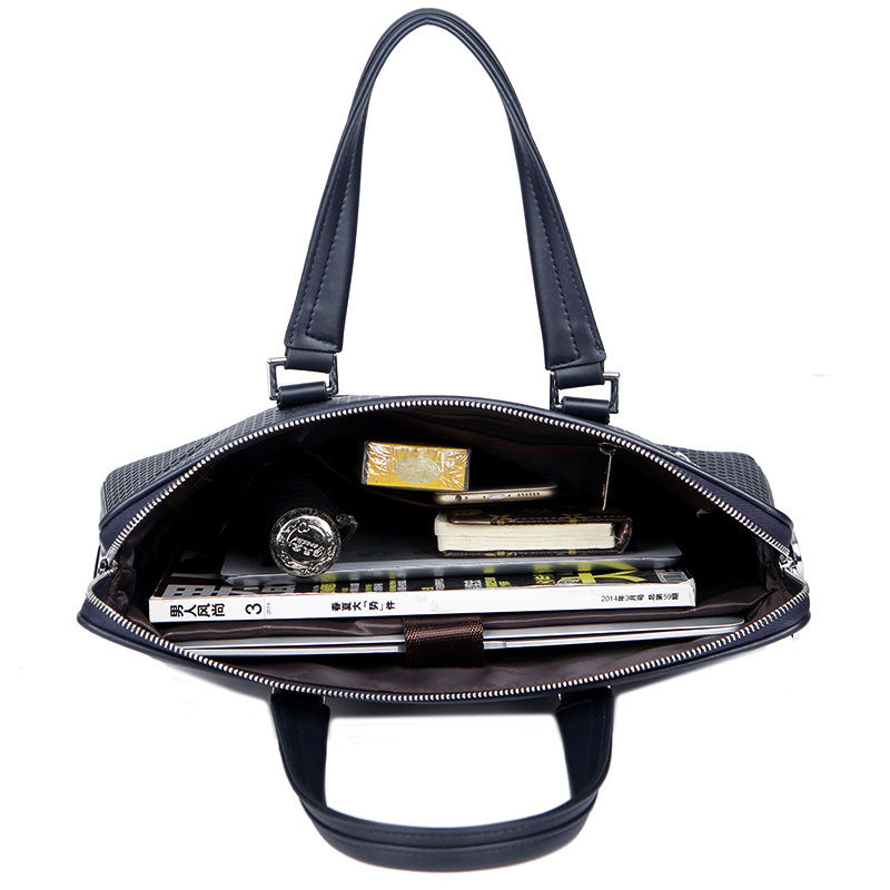 Thumbnail: Leather Laptop Bags For Men Luxury Handbags Man Shoulder Computer Notebook Bag F