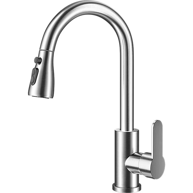 Thumbnail: Kitchen Faucets 304 stainless steel Pull Out Kitchen Sink Water Tap Deck Mounted