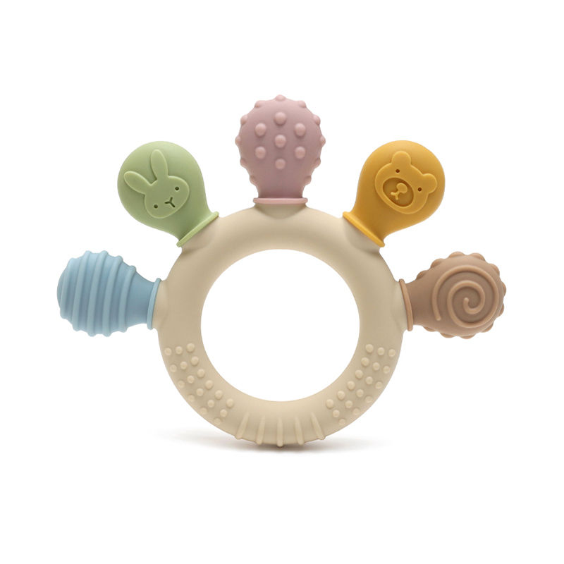 Thumbnail: Baby Dinosaur Silicone Teething Toys BPA Free Easy to Grip Infant Care Teether C
