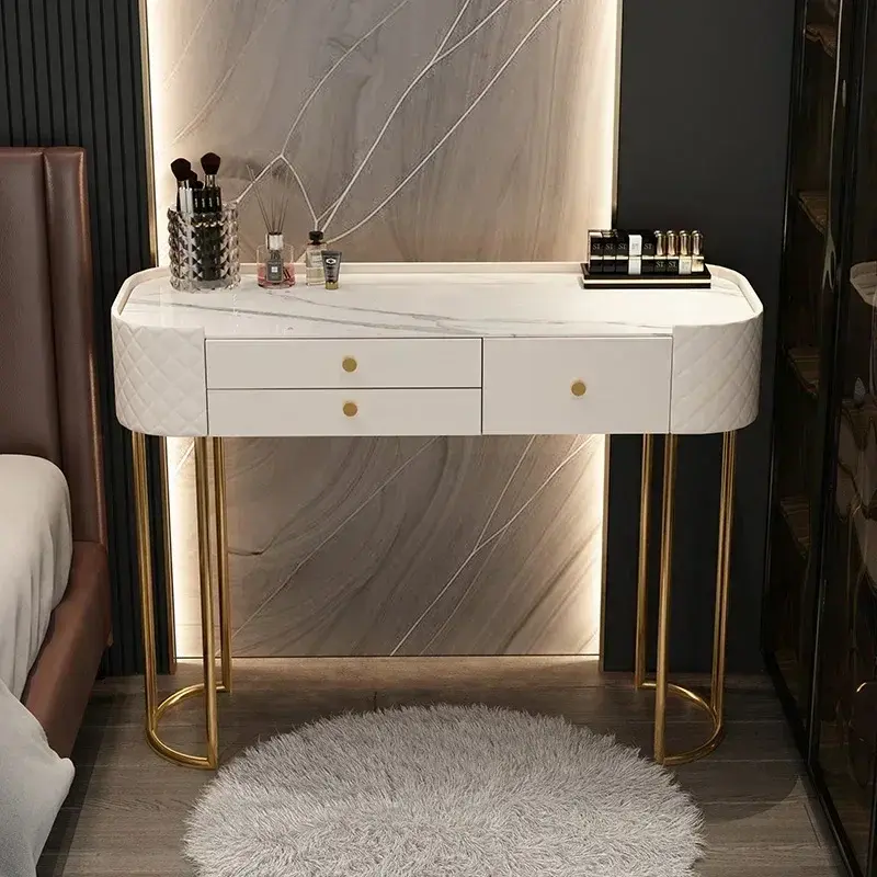 Thumbnail: Makeup Luxury Dressing Table Mirror Led Light Salon White Dressing Table Storage